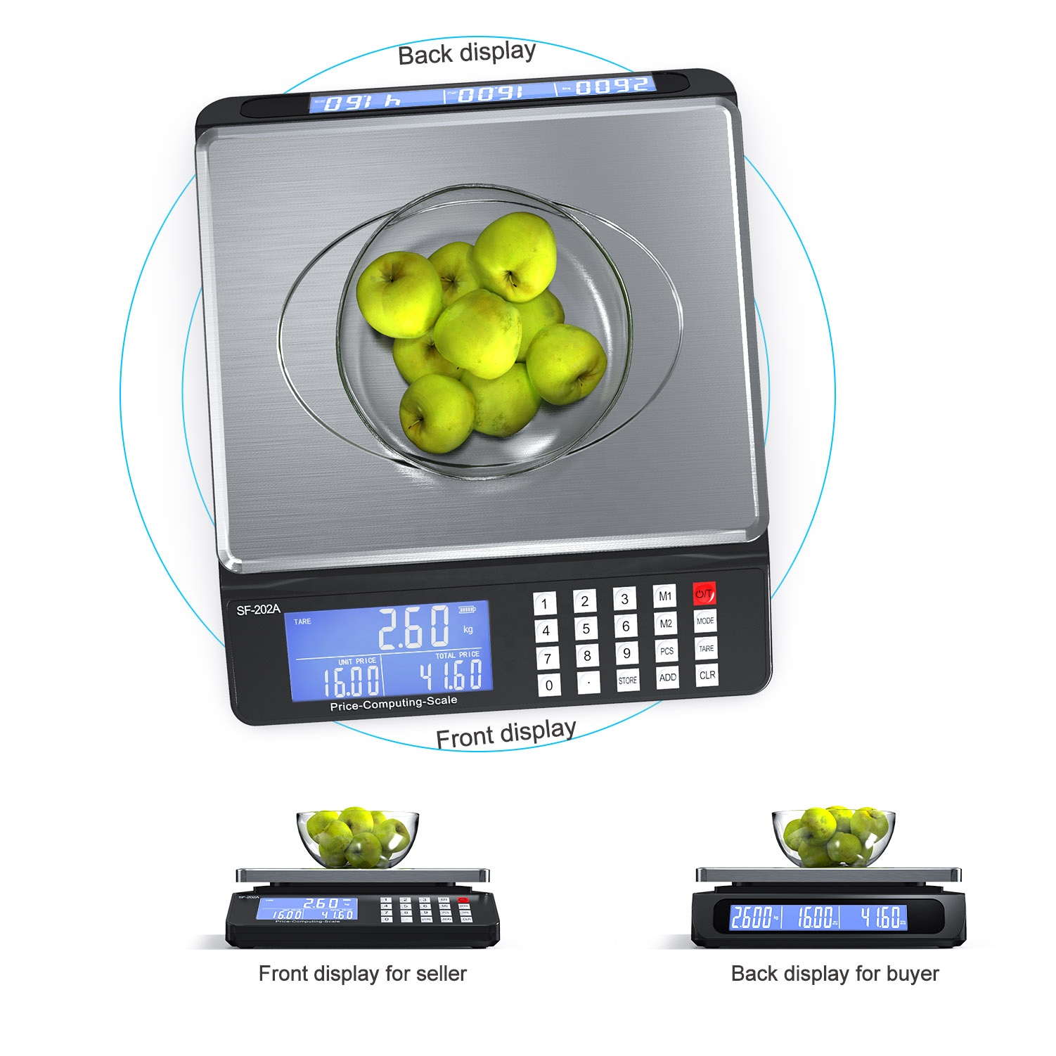 SF-202A 30 kg 1g köttskala Kina Elektroniska skalor Tillverkare Electronic Digital Price Computing Scale