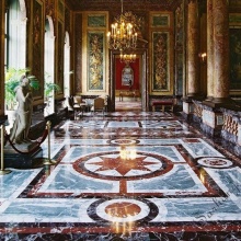 Flower Pattern Marble Custom Foyer Waterjet Medallion