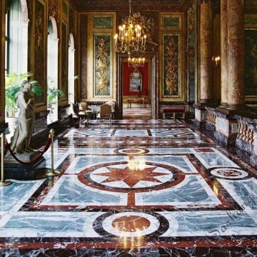 Flower Pattern Marble Custom Foyer Waterjet Medallion