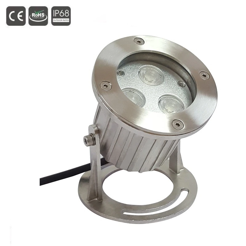 3X3w RGB&Single Color Stainless Steel IP68 LED Underwater Light