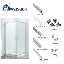 Weisdon Aluminum Corner Sliding Shower Room Hardware Set