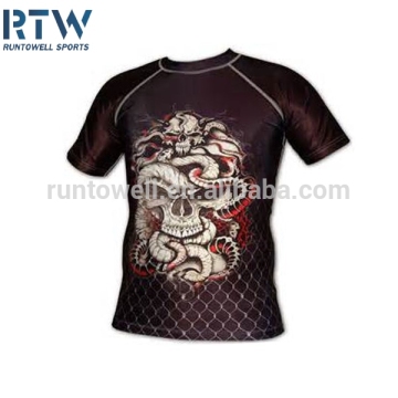 professional sublimated short sleeve rash guard custom logo