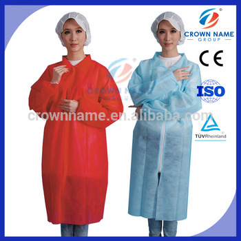 long protective spun bonded nonwoven disposable lab coats