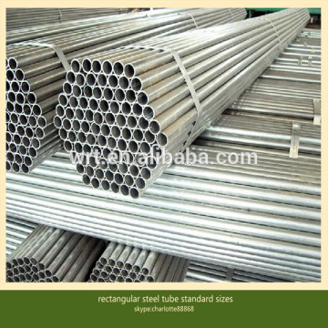 rectangular steel tube standard sizes