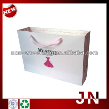 Packing Usage Plain White Ribbon Handle Gift Bag