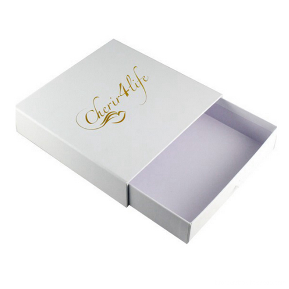 White Paper Slide Open Box with Logo