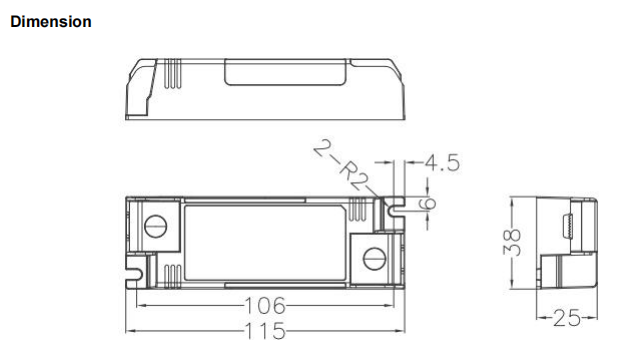 Драйвер святлодыедаў 15w для паточнага свяцільні 15W Led Driver for downlight