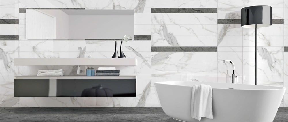 Bathroom White Ceramic Tiles/Polished White Floor Tiles Ceramic 80X80