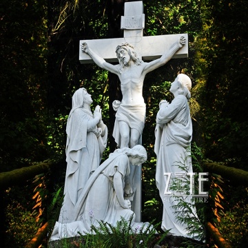 Large stone religious catholic sculpture marble crucifix jesus statue