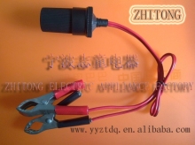 battery clips alligator clips with female cigarette socket cable