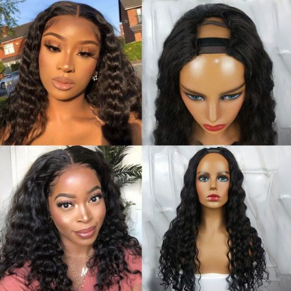 Loose Deep Human Hair U Part Wig Natural Color Brazilian Remy Hair Wig Wholesale Factory Price Afro Kinky Curly Wig 150% Density