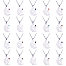 Gemstone Moon Fairy Pendant Crystal Moon Pendant for Diy Jewelry Making Natural Stone Moon Pendant