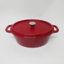 Red Enamel Cast Iron Round Casserole Dish