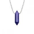 Natural Crystal Double Hexagonal Pointed Gemstone Pendant Necklace with 45cm Chain Gemstone Hexagon Point Pendant choker