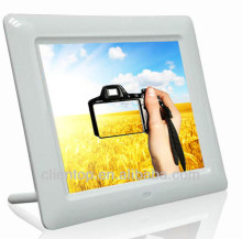Factory price Multifunction white color DC power input 8"Digital Photo Frame(White8005A)support Resolution800*600