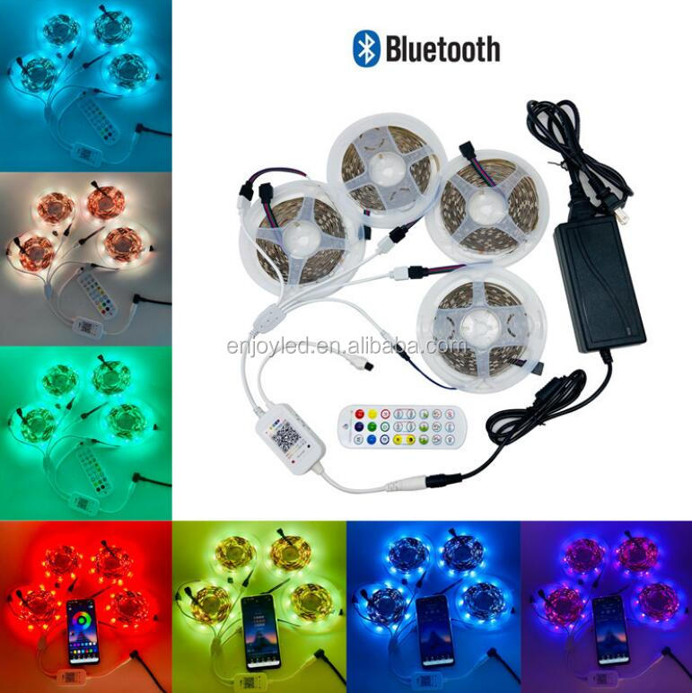 BT LED Strip Light Flexible 16.4ft 5m RGB Light Strips Music Sync Led Strip Lights Kit