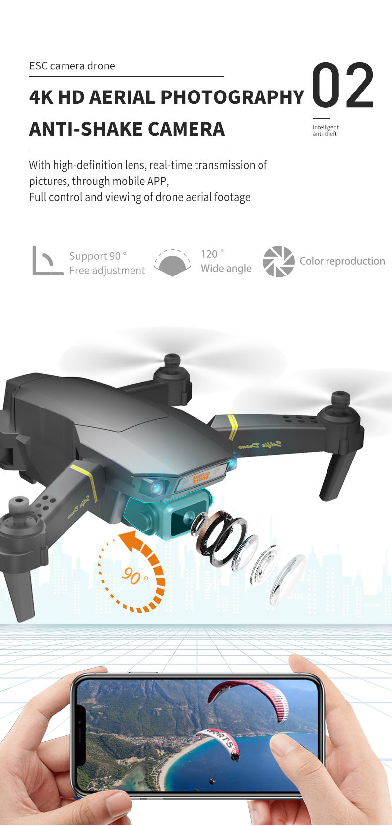 GD89 PRO HD Camera 1080P Live Video Drone RC Helicopter FPV Quadcopter Drone VS Drone E58 E520