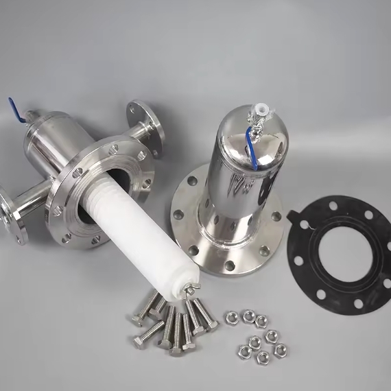 Sıhhi Paslanmaz Çelik SS304 TRICLAMP UÇLAR FLANSE TİPİ HAVA FİLTRE TÜPÜ SÜRTİĞİ Sanitary Stainless Steel SS304 TriClamp Ends Flange Type Air Filter Tube Strainer