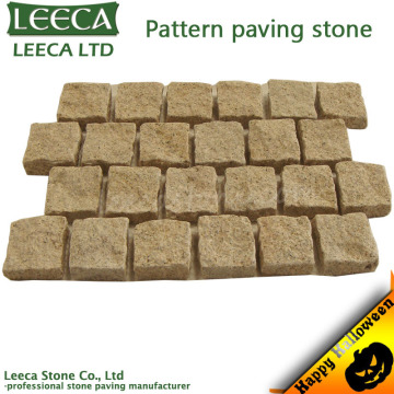 Misty yellow square split granite paving stone