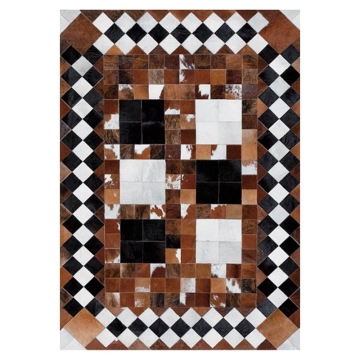 Cowhide leather patchwork luxury floor carpets rug