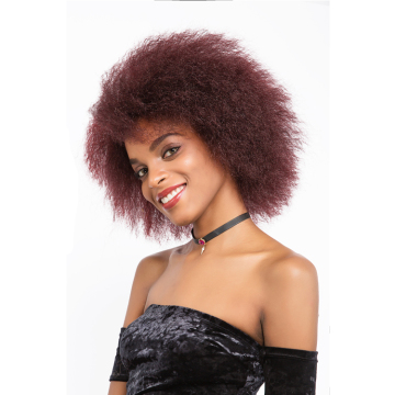 kaneka fiber high quality black afro short curly synthetic hair wig, afro kinki twist hiar styles wigs