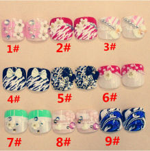 fashional 3d art decoration false toe nail tip