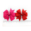 Plain ribbed ribbon fish-tail bow hair clip