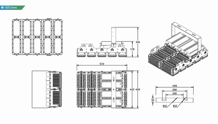 Shenzhen LUX Lighting Supplier 700w Stadium LED Floodlight 170lm/W