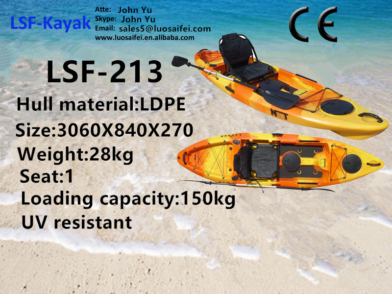 2020 China OEM not inflatable single person sea paddle fishing kayak boat wholesale with aluminum frame seat for sale