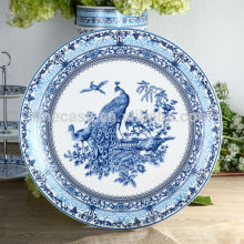 18.5 Inches Elegant Fine New Bone China Blue Decorating Plate