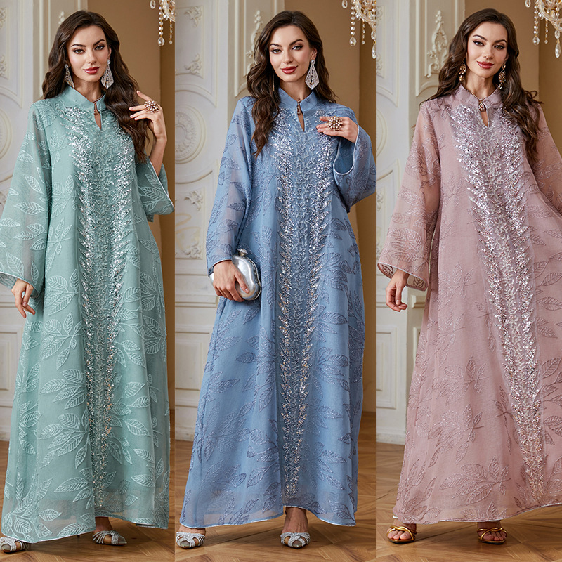 لباس لاکچری رمضانی جلابیا عبای زنانه AB561 (1) Ramadan Luxury Jalabiya Abaya Dress for Women AB561 (1)