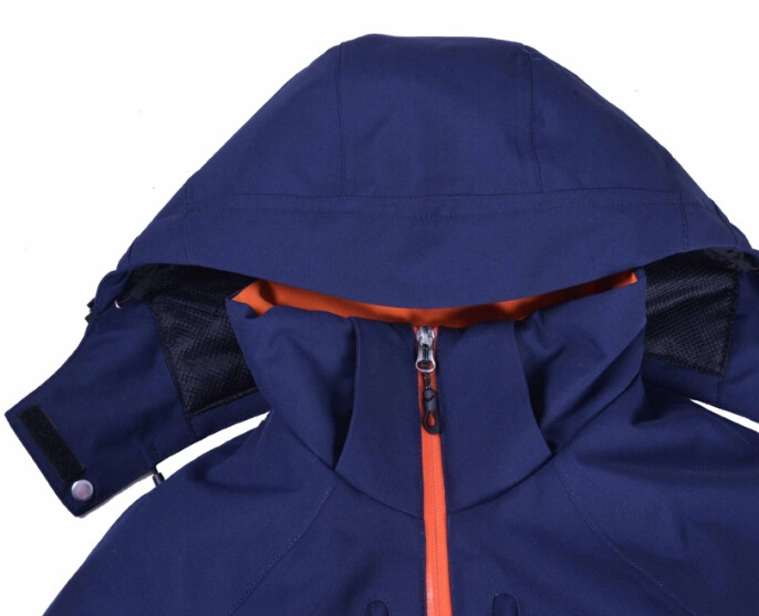 Custom Mens Winter Outdoor/Breathable/Windproof/Waterproof/Softshell Ski Snow Jacket with Hood