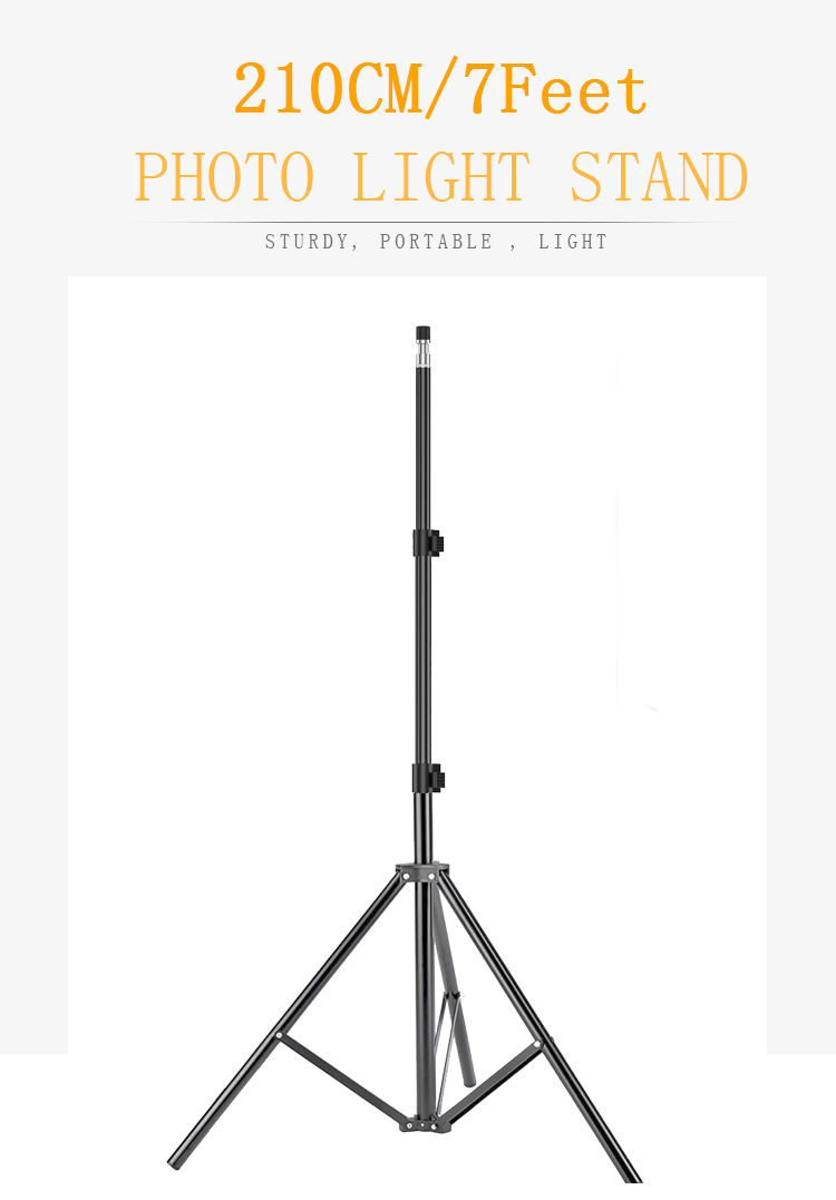 210 cm Heavy Duty aluminiumlegering Photo Studio Light Stand Stativ för video-, porträtt- och fotograferingsljusfotografering
