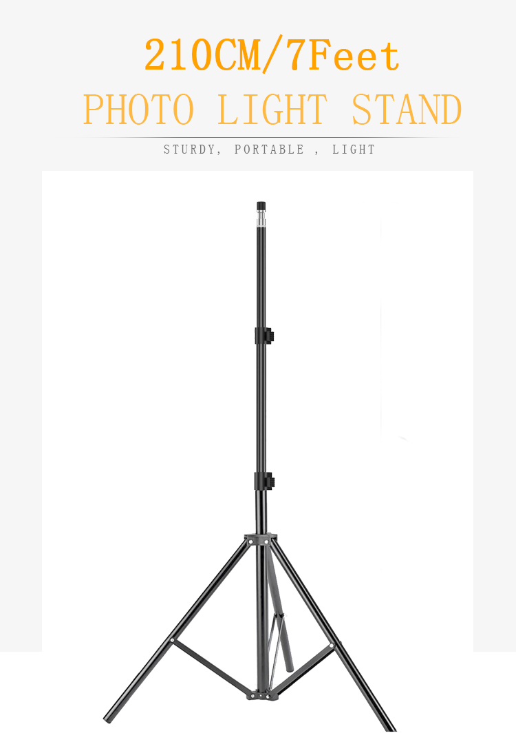 210cm Heavy Duty Aluminum Alloy Photo Studio Light Stand Tripod for Video, Portrait and Photography Lighting shooting