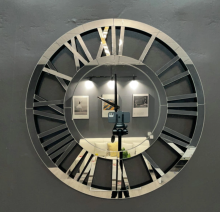 Modern mirror wall clock for living room