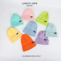 Bonnet tricoté de couleur bonbon pour enfants, chapeau de laine adulte