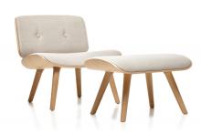 Nut lounge chair with ottoman