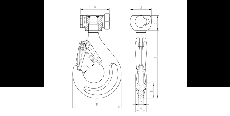 Rigging sliding coupling tackle Hook/Forged Hook