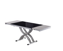 Convertible Italian Transforming Glass Dining and Coffee Table Set