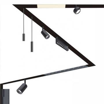 Magnet track lights Black Recessed Track Rail System