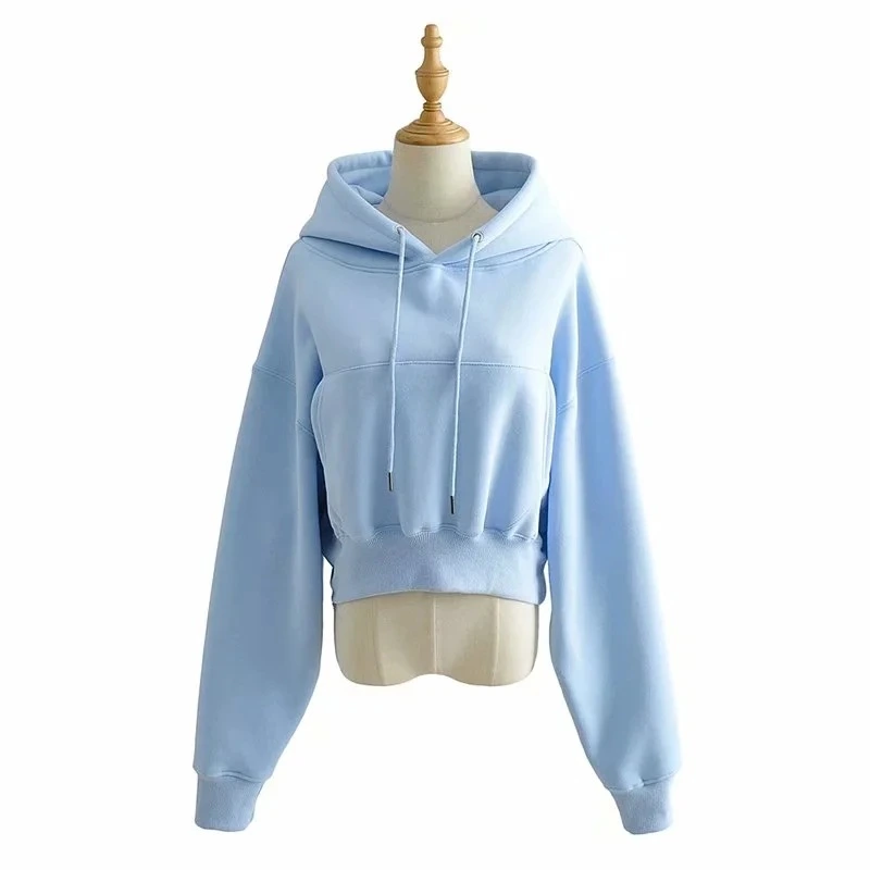 Fashion Women's Solid Color Short Plus Fleece Sweater