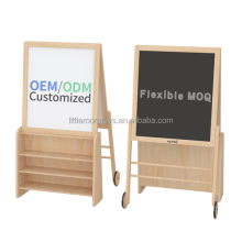 Wooden Stand for Kids' Drawing Board: Littleroom Blackboard Easel with Graffiti Writers