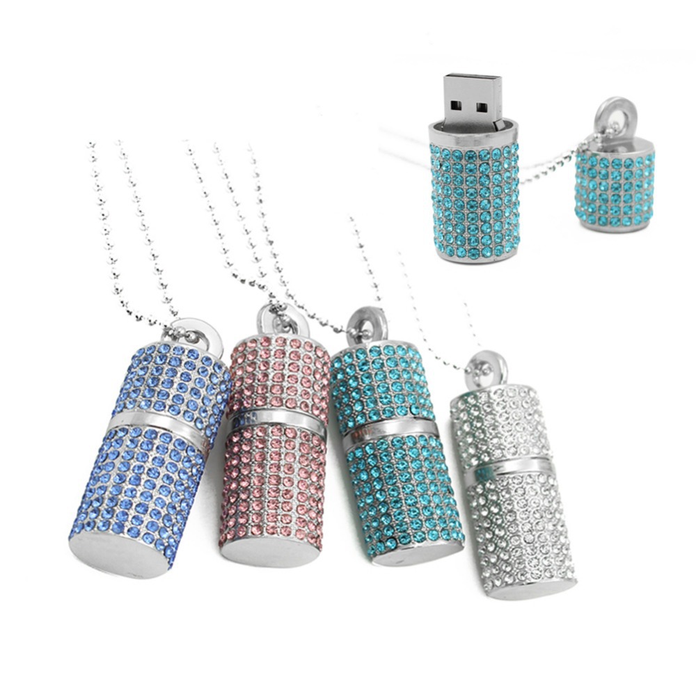  Lipstick style Crystal Necklace 16GB Usb Memory stick