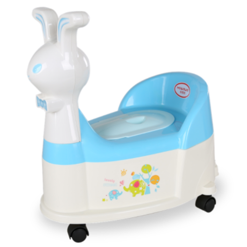 Rabbit Shape Plastic Baby Potty Chair With Wheel&Music