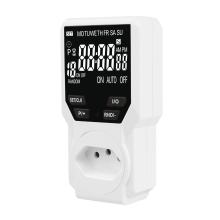 European 220V LCD Dual Outlet Electric Switch with Digital Timer Plug