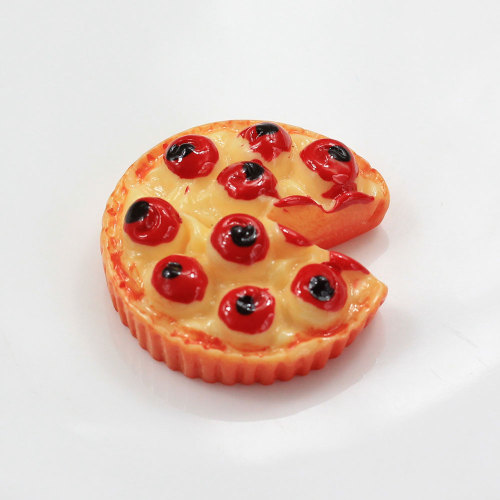 Pizza Ciasto W Kształcie Żywicy Cabochon Shaped Flatback Śliczne Mini Cabochon Koraliki DIY Craft Decor Koraliki Szlam Lodówka Decor