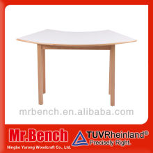 Wooden kindergarten white kids craft table with storage