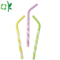 Pha trộn màu sắc FDA Silicone Straw Chai cho uống