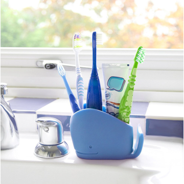 Silicone Whale Design Toothbrush Holder Bathroom Organizer