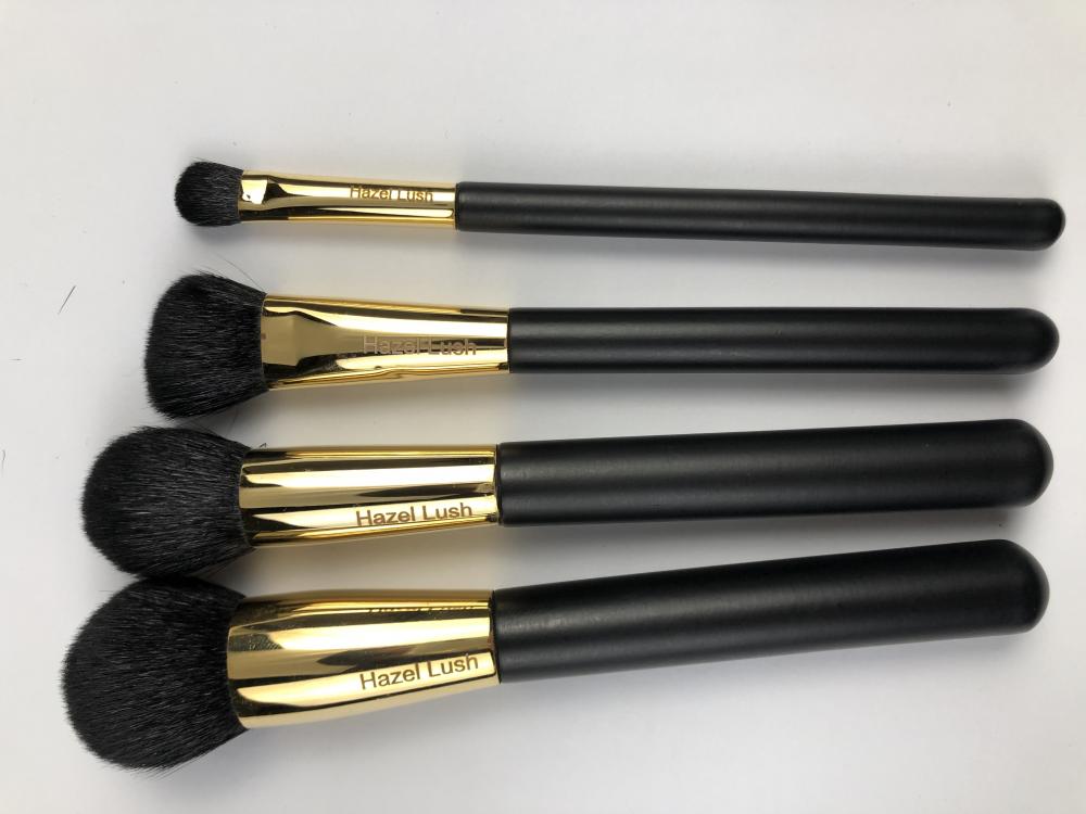 4 Pc Black Hair Hazel Lush Brush Set